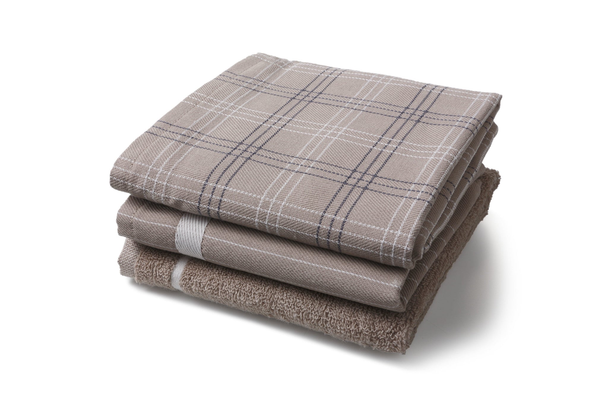 100% Katoenen Keukentextiel Mix&Match Taupe - 60x65 & 50x55