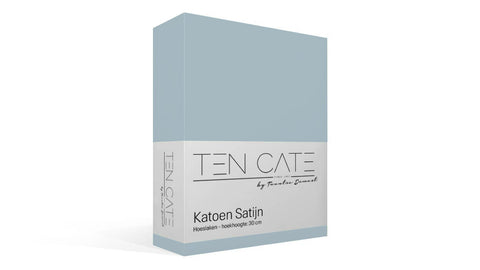 100% Katoen Satijnen Hoeslaken - Lichtblauw