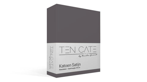100% Katoen Satijnen Hoeslaken - Antraciet