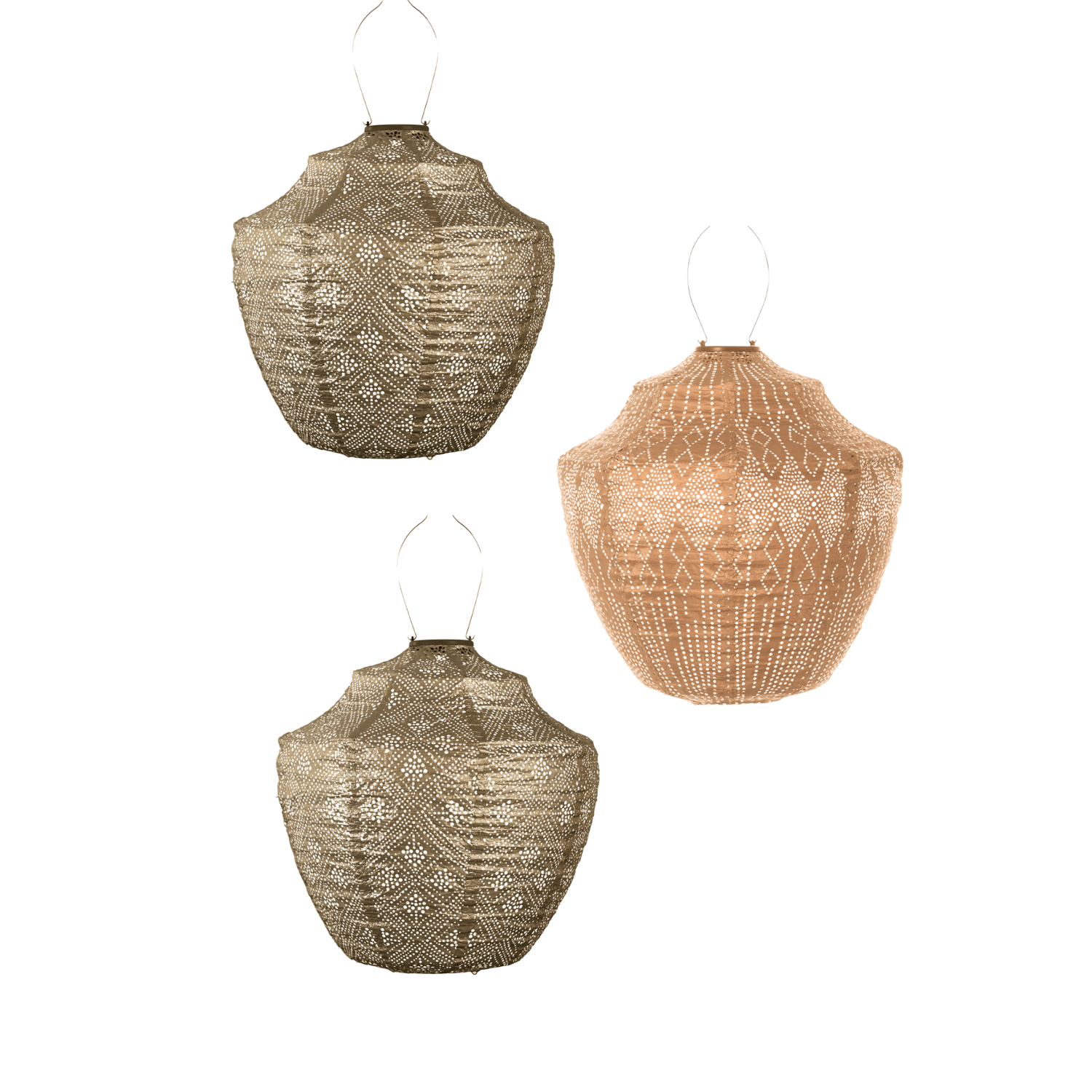 Lumiz Solar Buitenlampionnen Crown Set - 3 stuks