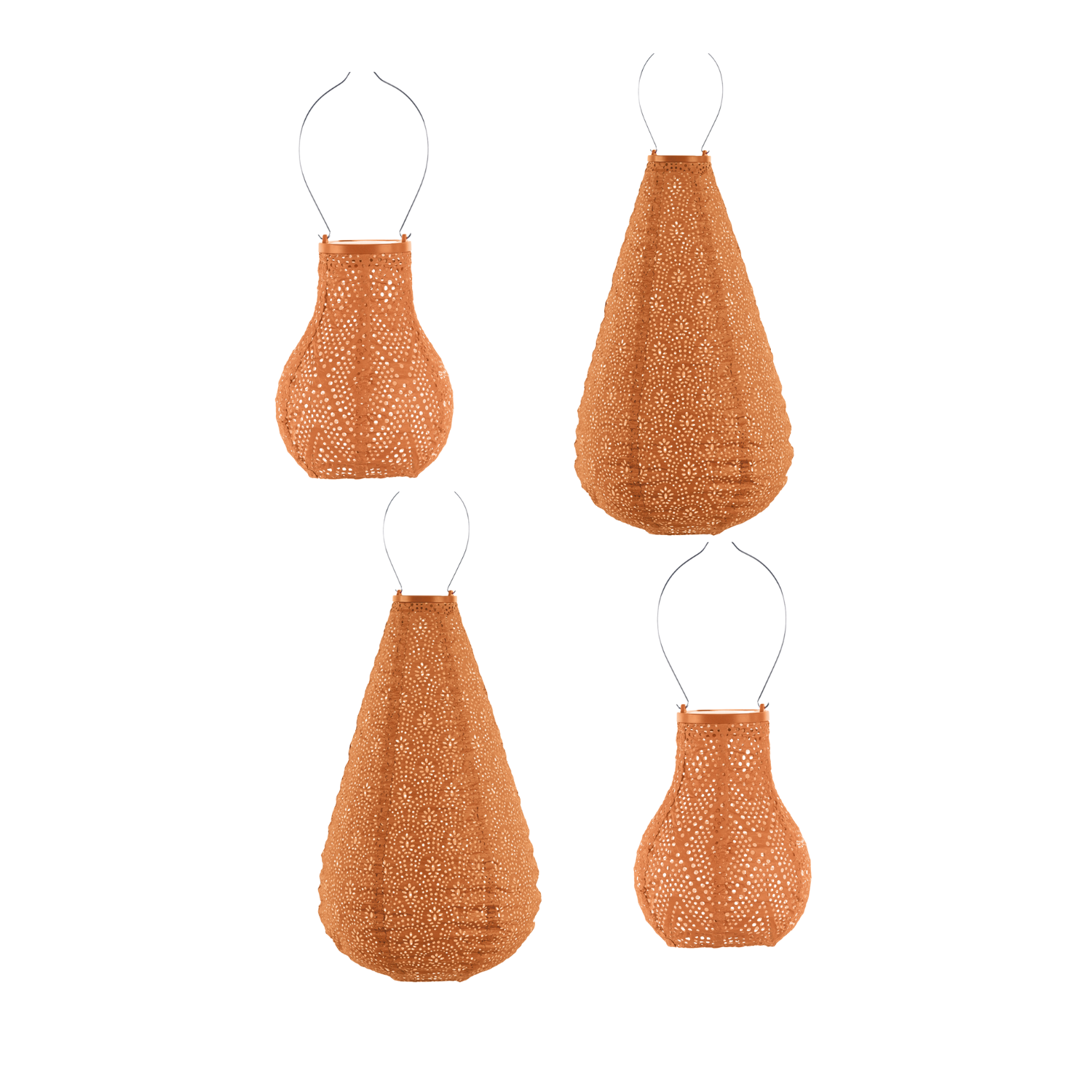 Lumiz Solar Buitenlampionnen Oranje Set - 4 stuks