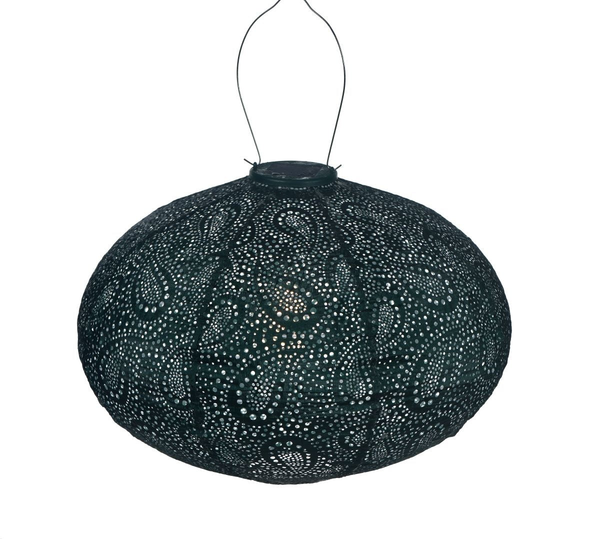 Solar Lampion Paisley Oval - Solar tuinverlichting - 40 cm - Groen