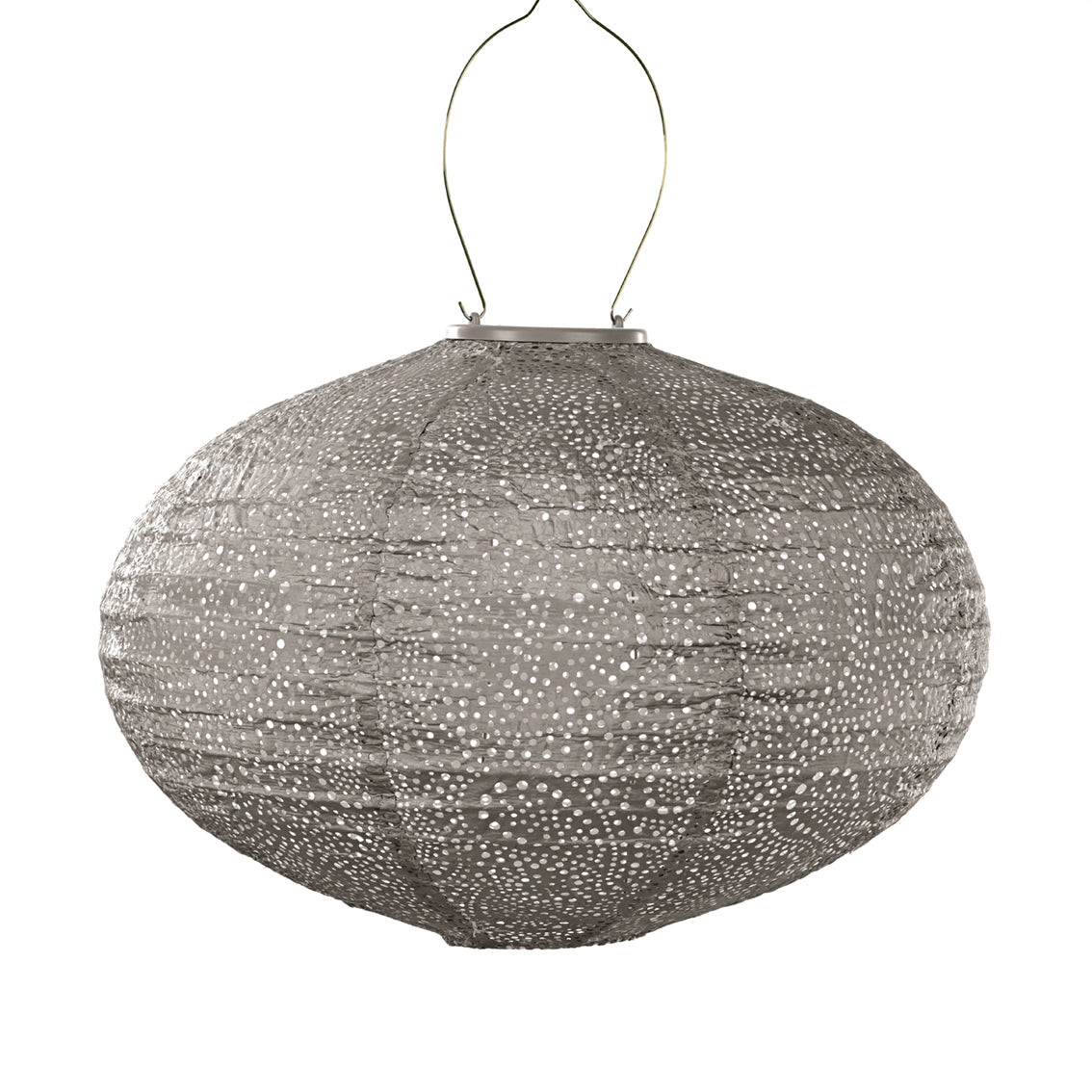 Solar Lampion Paisley Oval - Solar tuinverlichting - 40 cm - Taupe