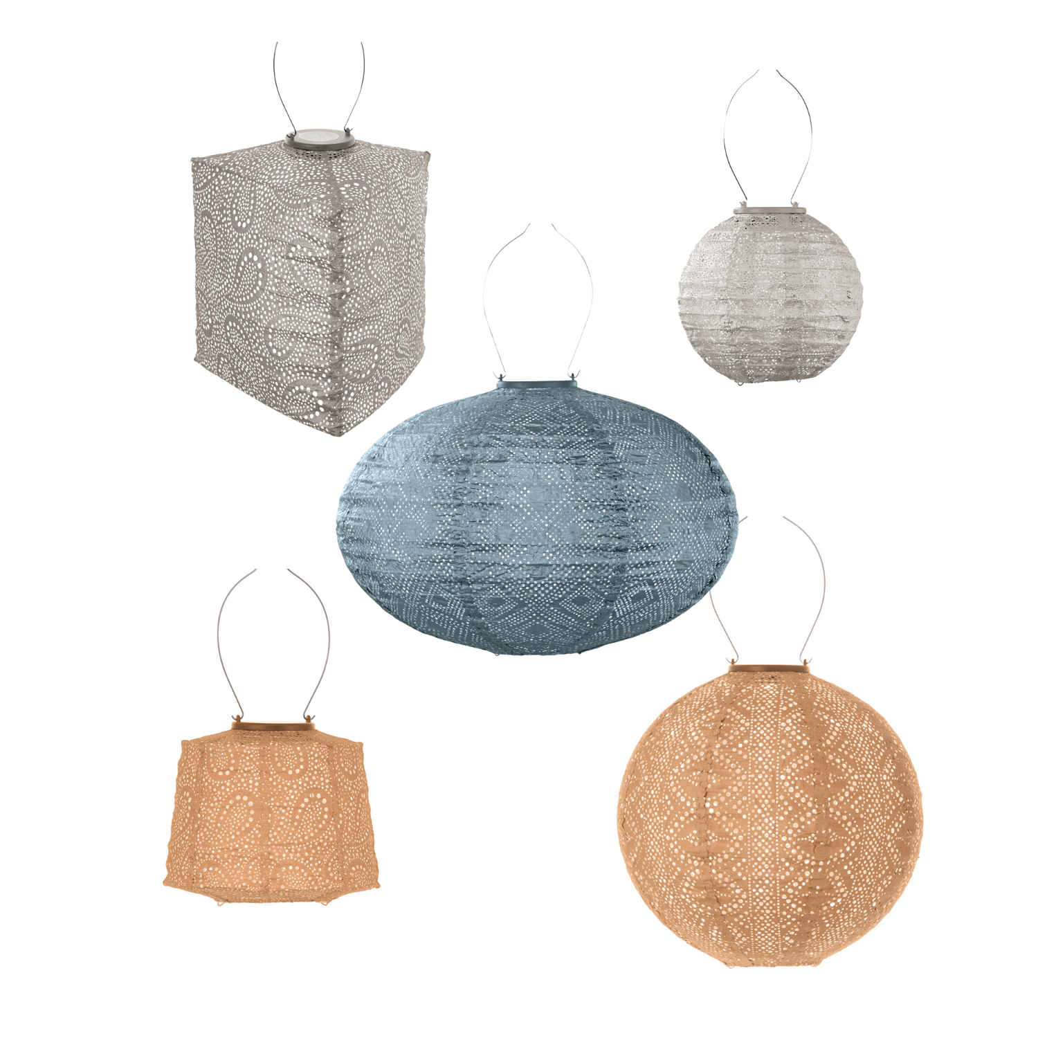 Lumiz Solar Buitenlampionnen Barcelona Set - 5 stuks
